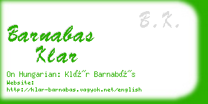 barnabas klar business card